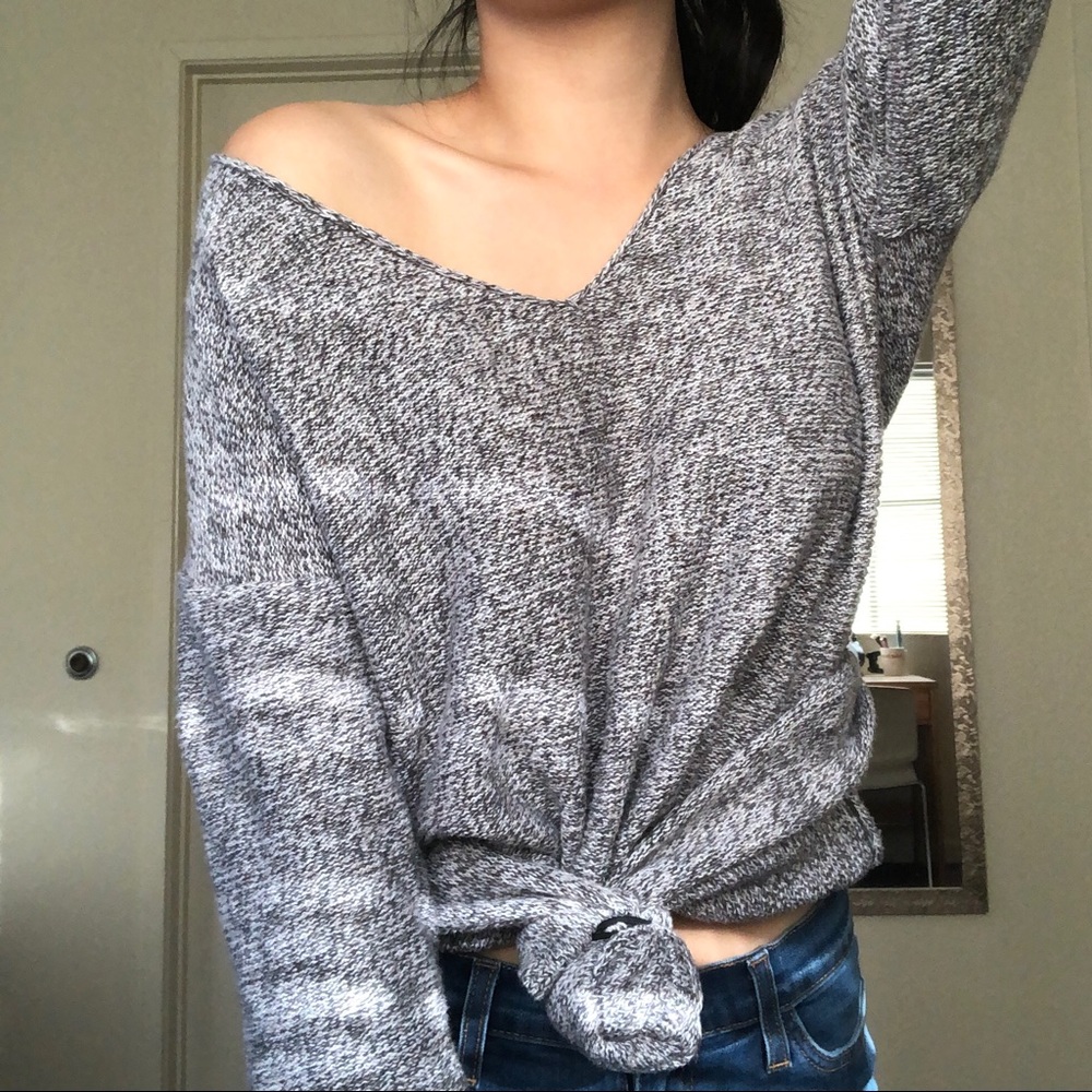 Oversized Grey Knit Sweater